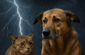 Cum îți poți ajuta câinele sau pisica să-și depășească teama de furtunile și fulgerele de vară?
